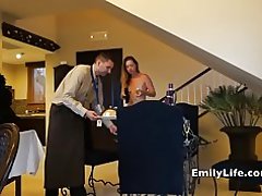 Naakte meisjes Opendeur voor Roomservice